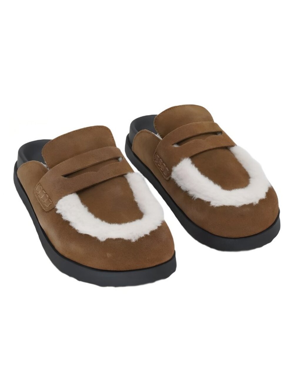 Steve Madden Womens Tomlin Cozy Clogs Boston Chestnut Suede Sz 8M